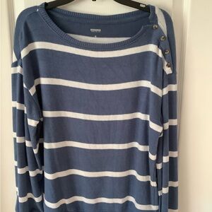 Sonoma Navy and White Crewneck Sweater